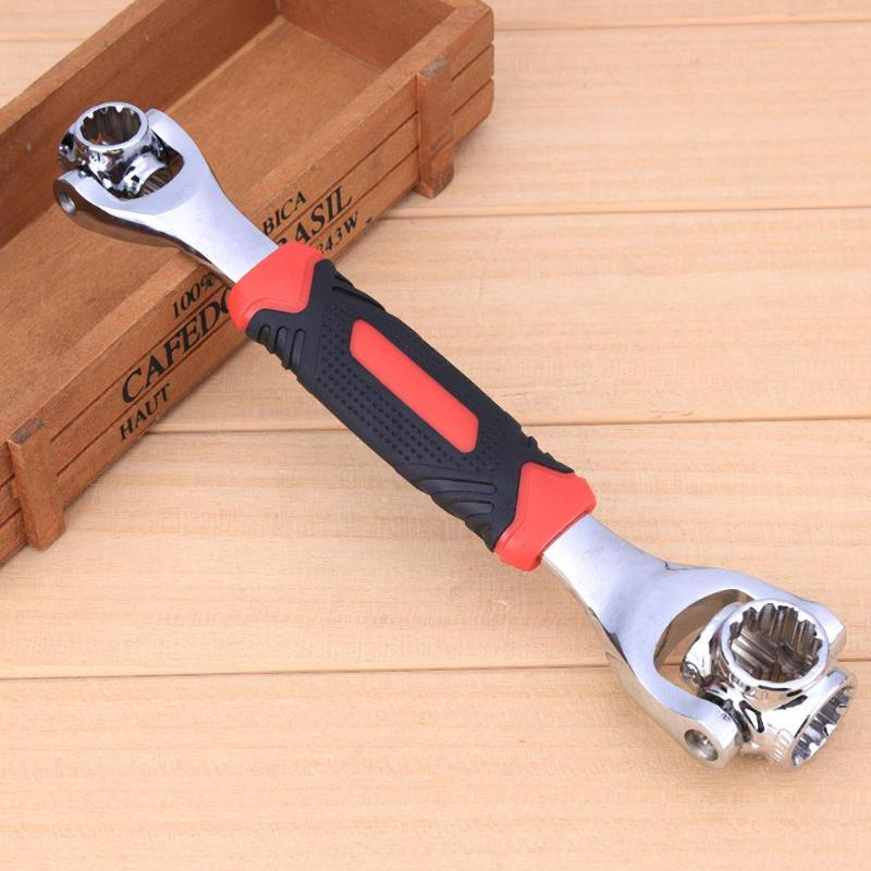 48-in-1 Universal Socket Wrench Tool wood background