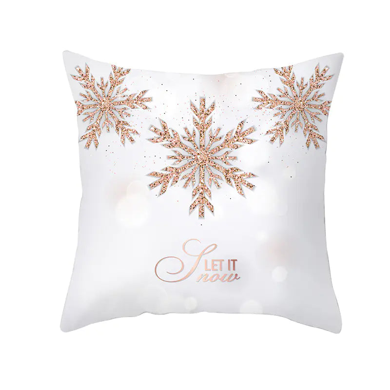 Christmas Cushion Covers 45x45cm Peach Skin Velvet Pillow Cases 2