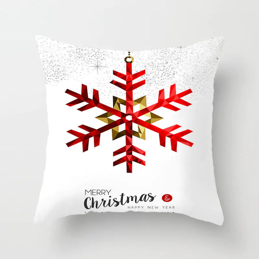 Christmas decorative pillow cushion cover with festive holiday print pattern in multiple colours for christmas home decor. Style 1