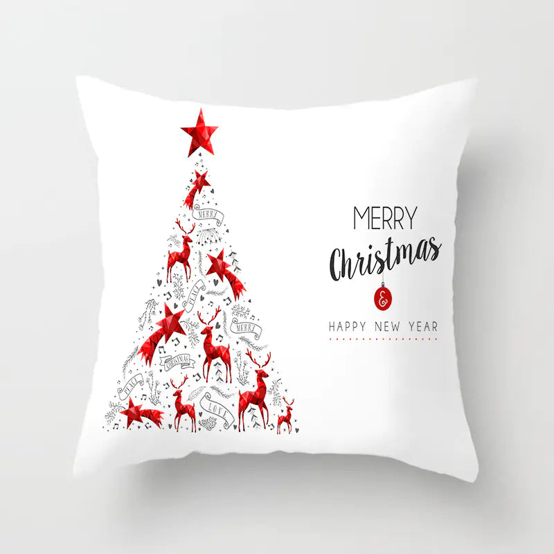 Christmas decorative pillow cushion cover with festive holiday print pattern in multiple colours for christmas home decor. Style 10