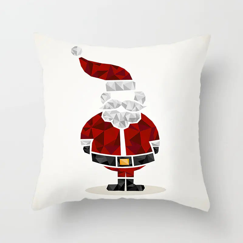 Christmas decorative pillow cushion cover with festive holiday print pattern in multiple colours for christmas home decor. Style 18