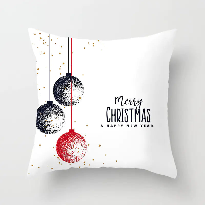Christmas decorative pillow cushion cover with festive holiday print pattern in multiple colours for christmas home decor. Style 22