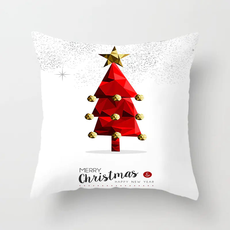 Christmas decorative pillow cushion cover with festive holiday print pattern in multiple colours for christmas home decor. Style 26