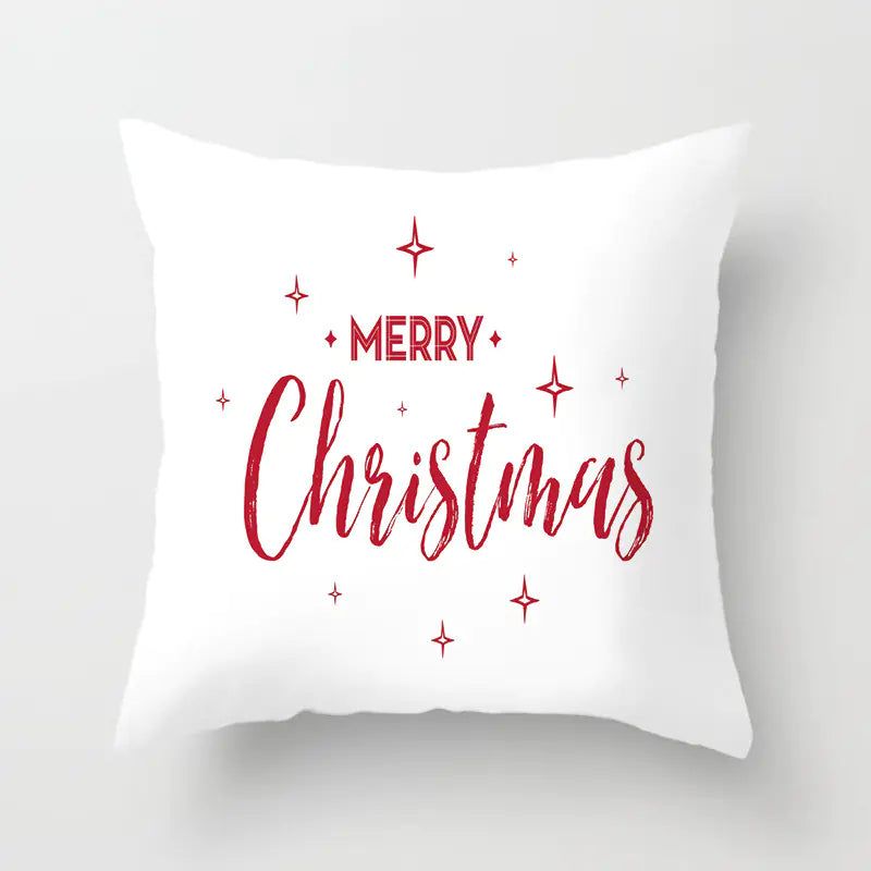 Christmas decorative pillow cushion cover with festive holiday print pattern in multiple colours for christmas home decor. Style 5