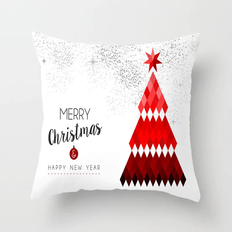 Christmas decorative pillow cushion cover with festive holiday print pattern in multiple colours for christmas home decor. Style 6