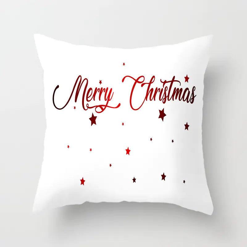 Christmas decorative pillow cushion cover with festive holiday print pattern in multiple colours for christmas home decor. Style 7