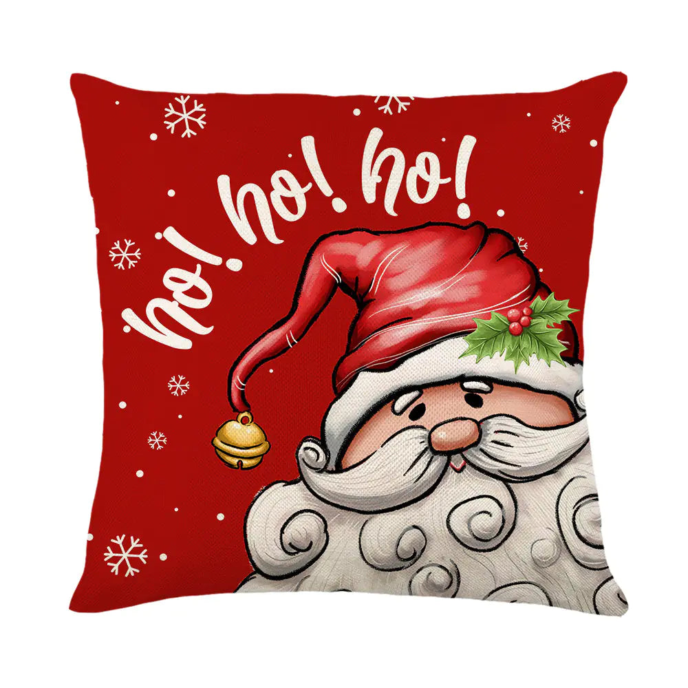 Festive designed linen cushion cover for Christmas decor Style 2