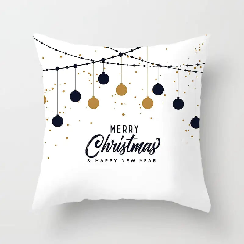 Merry Christmas Nordic Pillowcase - Peach Skin Holiday Cushion Cover. Style 11