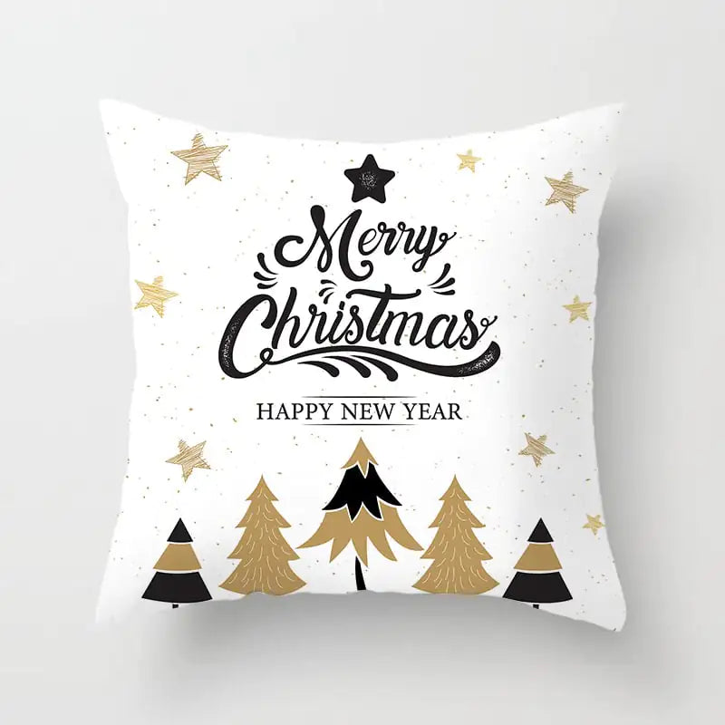 Merry Christmas Nordic Pillowcase - Peach Skin Holiday Cushion Cover. Style 12