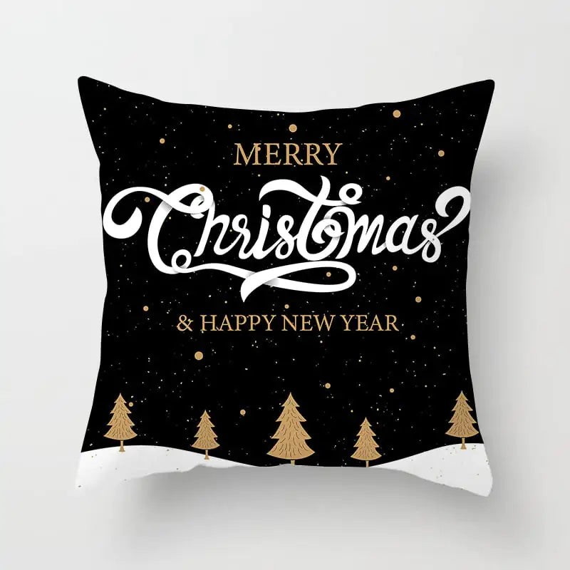 Merry Christmas Nordic Pillowcase - Peach Skin Holiday Cushion Cover. Style 2