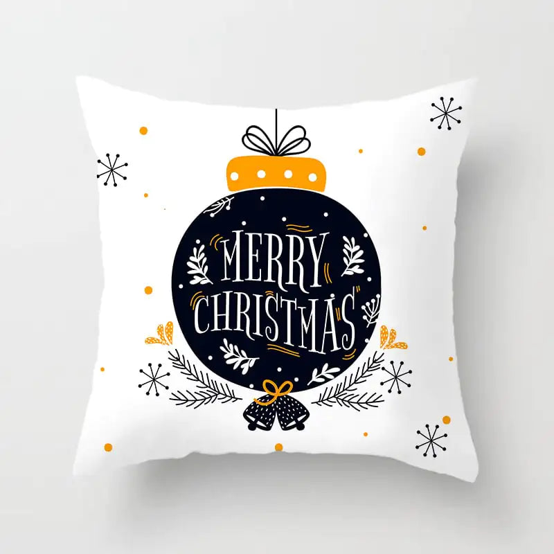Merry Christmas Nordic Pillowcase - Peach Skin Holiday Cushion Cover. Style 4