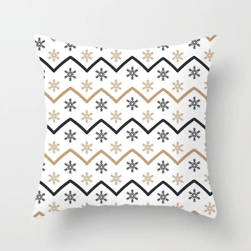 Merry Christmas Nordic Pillowcase - Peach Skin Holiday Cushion Cover. Style 8