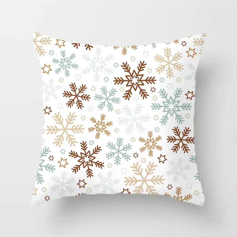 Merry Christmas Nordic Pillowcase - Peach Skin Holiday Cushion Cover. Style 9