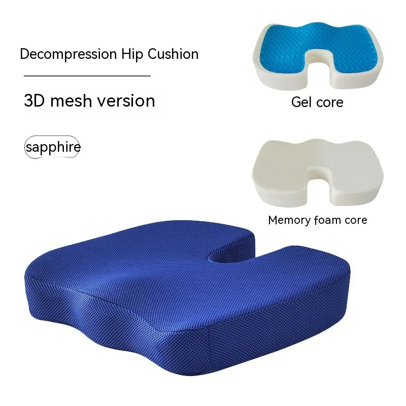 Ergonomic Memory Foam Office Chair Cushion, Premium Lumbar & Hip Support for All Day Comfort