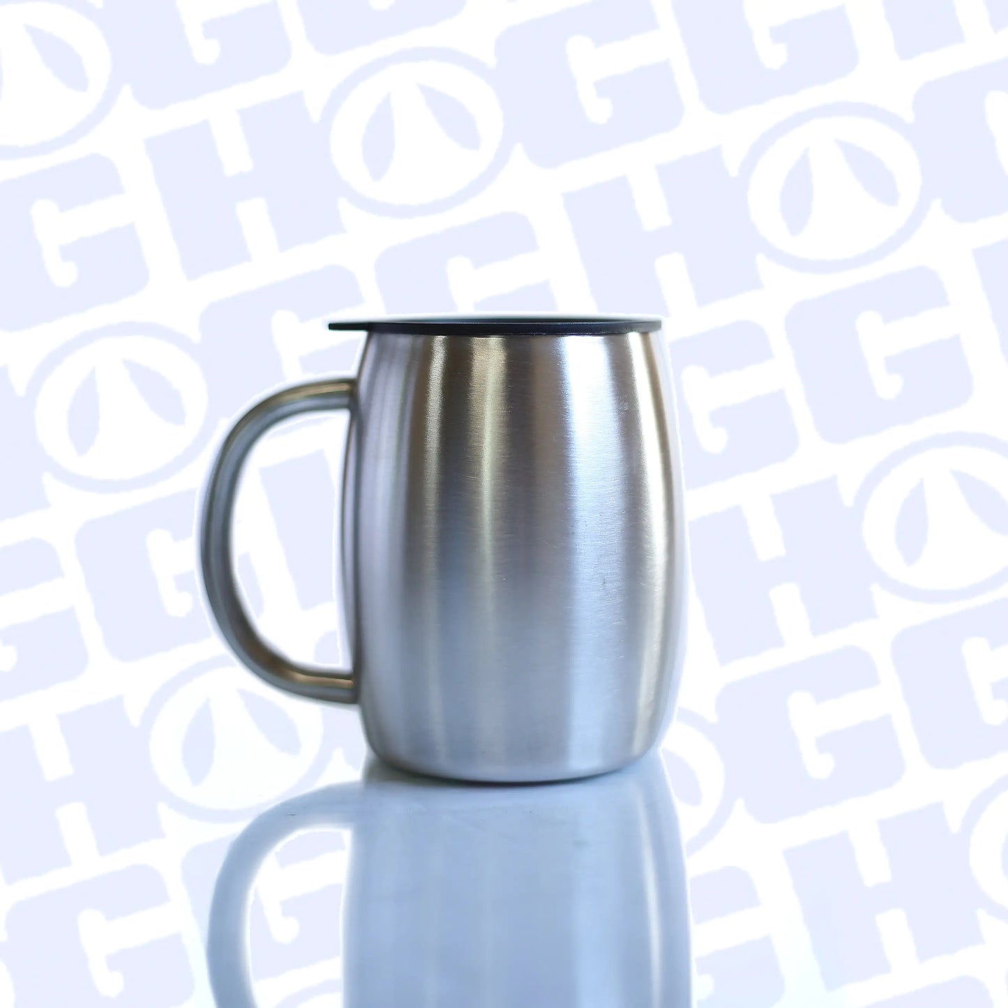 14oz double wall vacuum insulated coffee mug with black swivel lid for hot beverage temperature retention