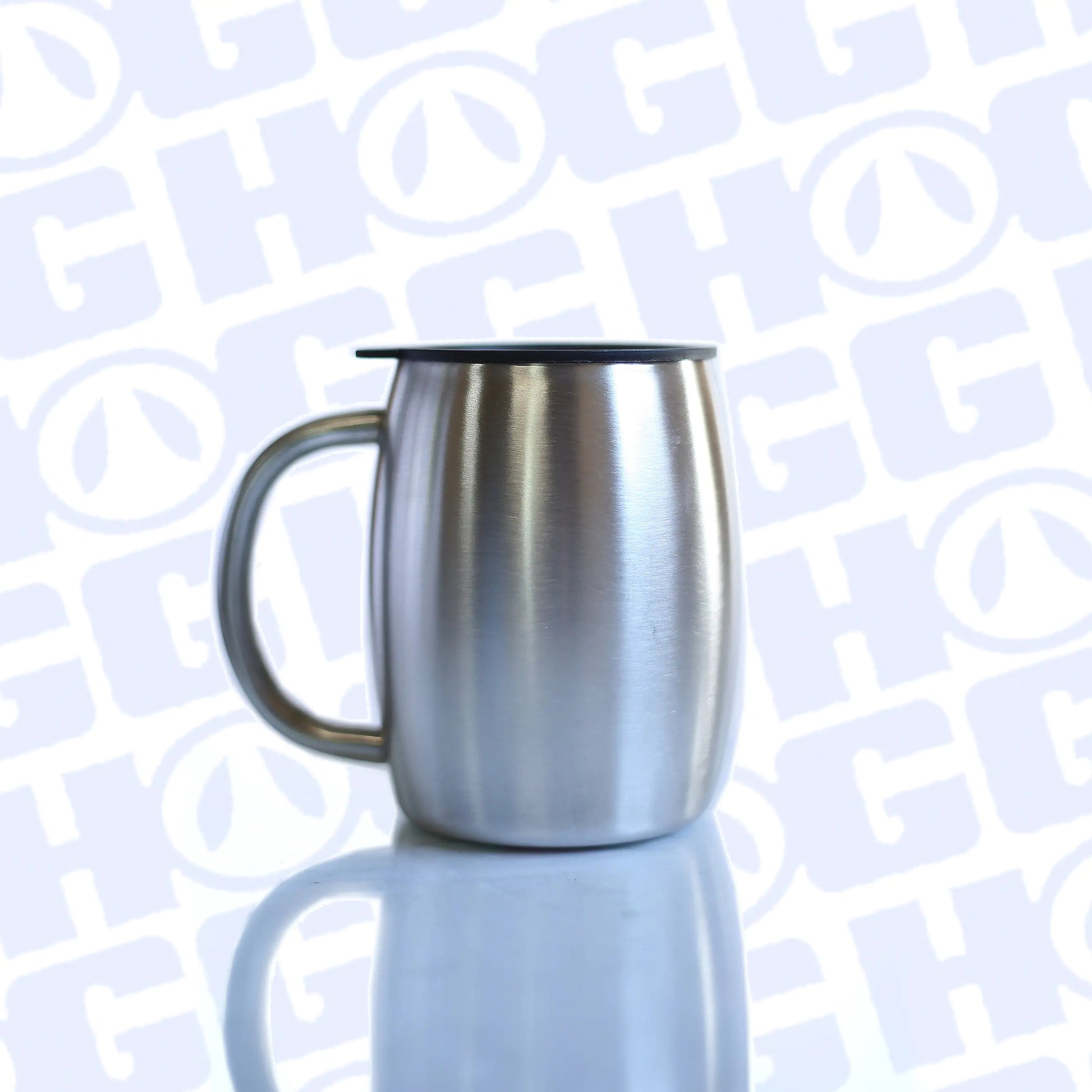 14oz double wall vacuum insulated coffee mug with black swivel lid for hot beverage temperature retention