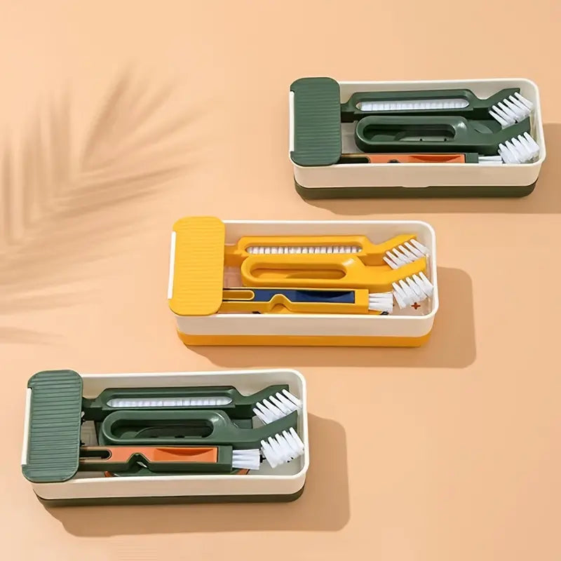 4 piece crevice cleaning brush set with specialized gap cleaning tools for hard-to-reach areas and detail cleaning