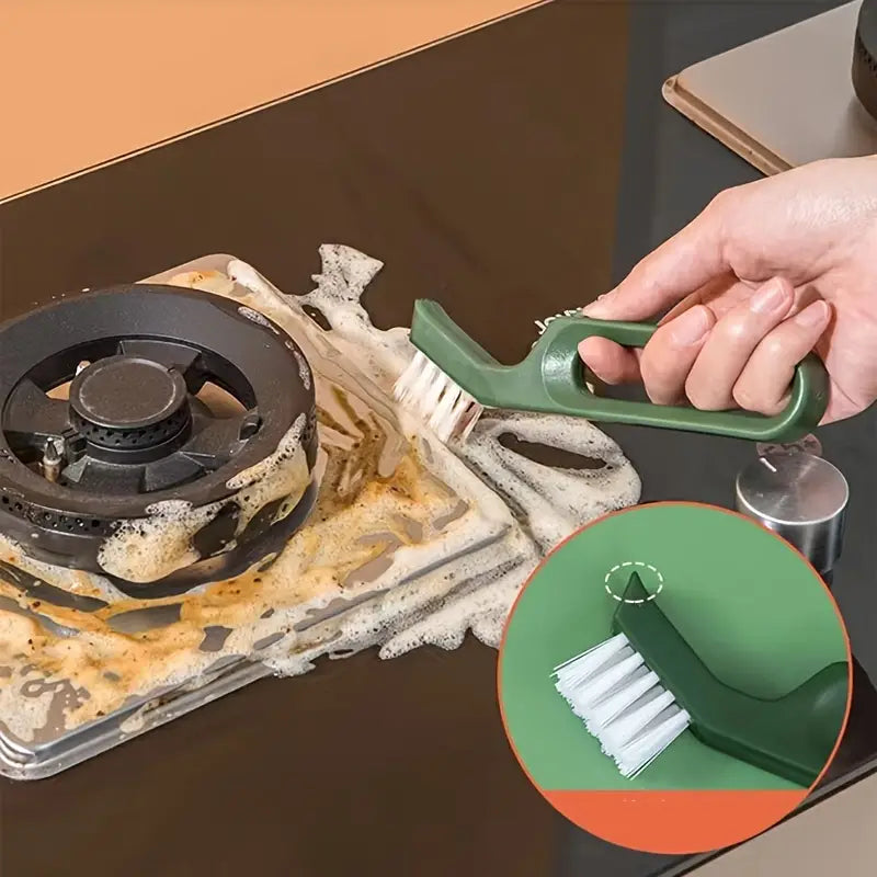 4 piece crevice cleaning brush set with specialized gap cleaning tools for hard to reach areas and detail cleaning