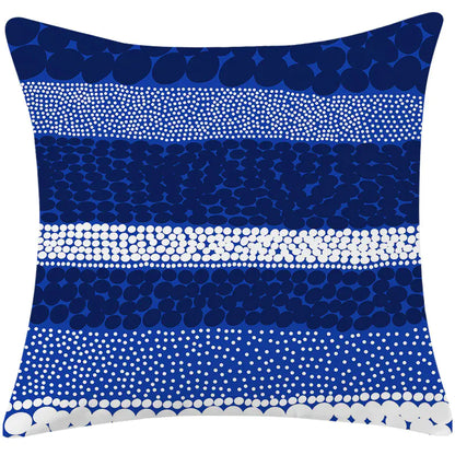 Blue minimalist geometric cotton linen cushion cover 45x45cm with Scandinavian design for modern sofa decor 6