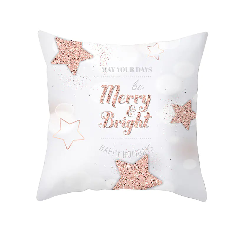 Christmas Cushion Covers 45x45cm Peach Skin Velvet Pillow Cases 7