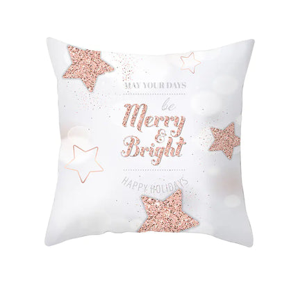 Christmas Cushion Covers 45x45cm Peach Skin Velvet Pillow Cases 7