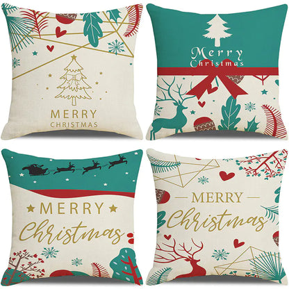 Christmas Pillow Covers Set of 4, 18x18 Holiday Throw Pillow Cases for Sofa & Living Room 17