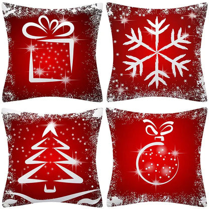 Christmas Pillow Covers Set of 4, 18x18 Holiday Throw Pillow Cases for Sofa & Living Room 2