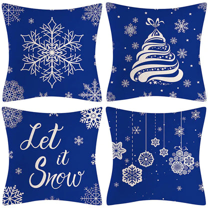 Christmas Pillow Covers Set of 4, 18x18 Holiday Throw Pillow Cases for Sofa & Living Room 22
