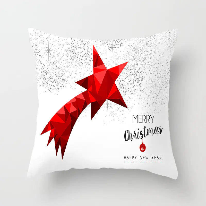 Christmas decorative pillow cushion cover with festive holiday print pattern in multiple colours for christmas home decor. Style 11