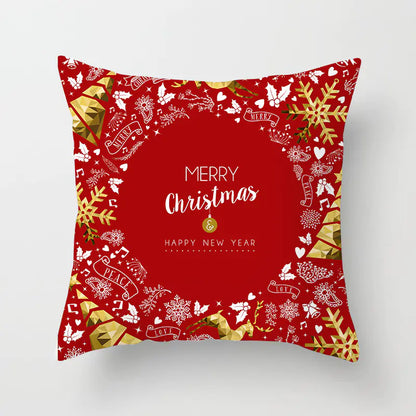 Christmas decorative pillow cushion cover with festive holiday print pattern in multiple colours for christmas home decor. Style 15