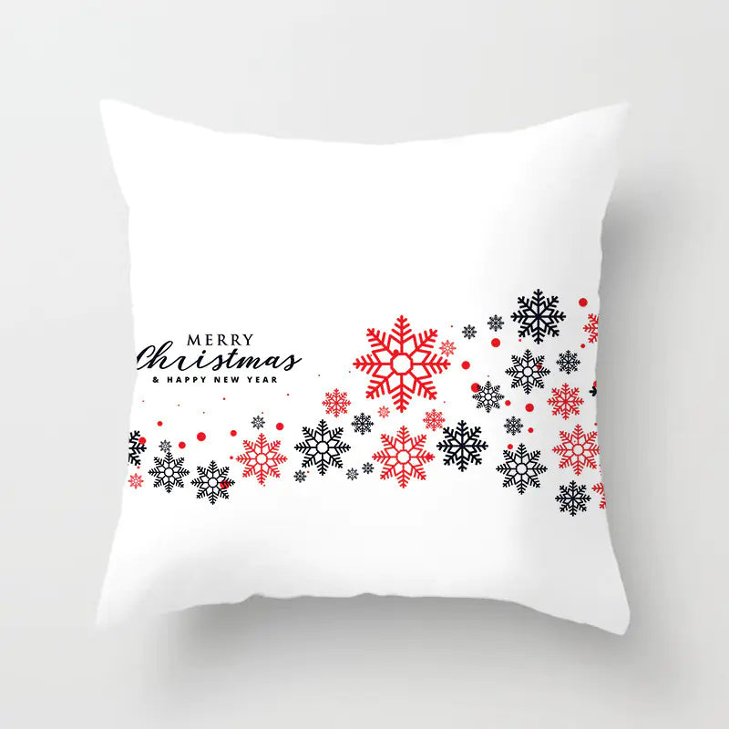 Christmas decorative pillow cushion cover with festive holiday print pattern in multiple colours for christmas home decor. Style 21