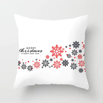Christmas decorative pillow cushion cover with festive holiday print pattern in multiple colours for christmas home decor. Style 21