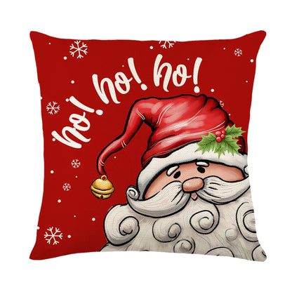 Festive designed linen cushion cover for Christmas decor Style 2