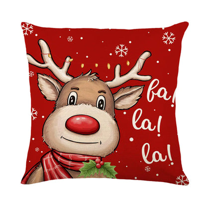 Festive designed linen cushion cover for Christmas decor Style 3