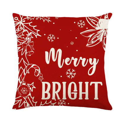 Festive designed linen cushion cover for Christmas decor Style 4