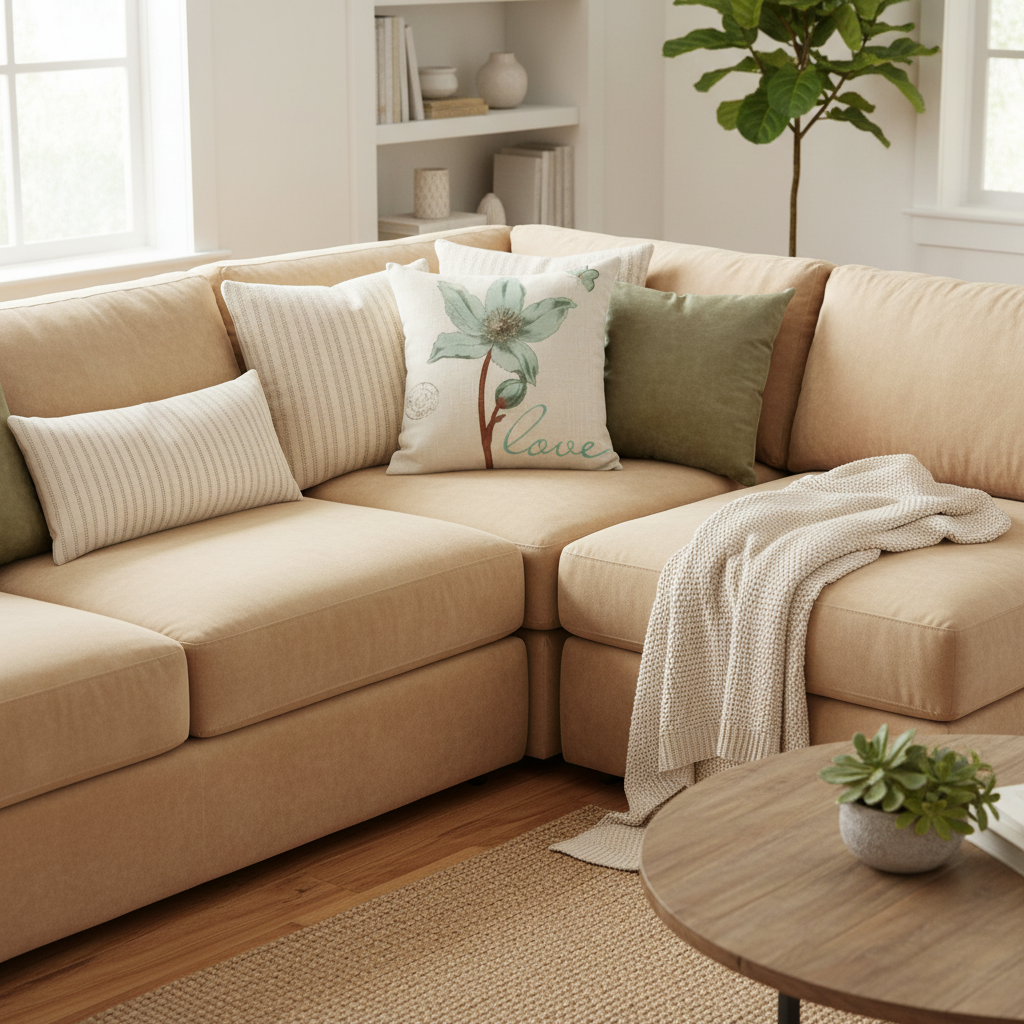 Floral linen cushion covers botanical print pattern throw pillow cases for sofa and living room decoration. Style 2