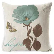 Floral linen cushion covers botanical print pattern throw pillow cases for sofa and living room decoration. Style C