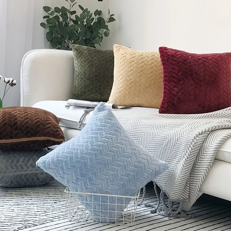 Luxurious faux fur throw pillow cover in plush soft material for sofa and bedroom home decor available in multiple colours 3