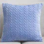 Luxurious faux fur throw pillow cover in plush soft material for sofa and bedroom home decor available in sky blue