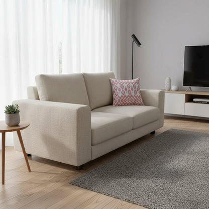 Luxury Pink and white embroidered cotton cushion cover with modern design. Style 6