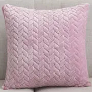 Luxury soft plush faux fur throw cushion covers in 40cm square size available in 10 colours for sofa and bedroom decoration. Blush Pink