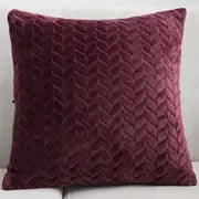 Luxury soft plush faux fur throw cushion covers in 40cm square size available in 10 colours for sofa and bedroom decoration. Burgundy Red