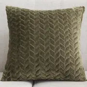 Luxury soft plush faux fur throw cushion covers in 40cm square size available in 10 colours for sofa and bedroom decoration. Olive Green