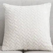 Luxury soft plush faux fur throw cushion covers in 40cm square size available in 10 colours for sofa and bedroom decoration. Warm White 