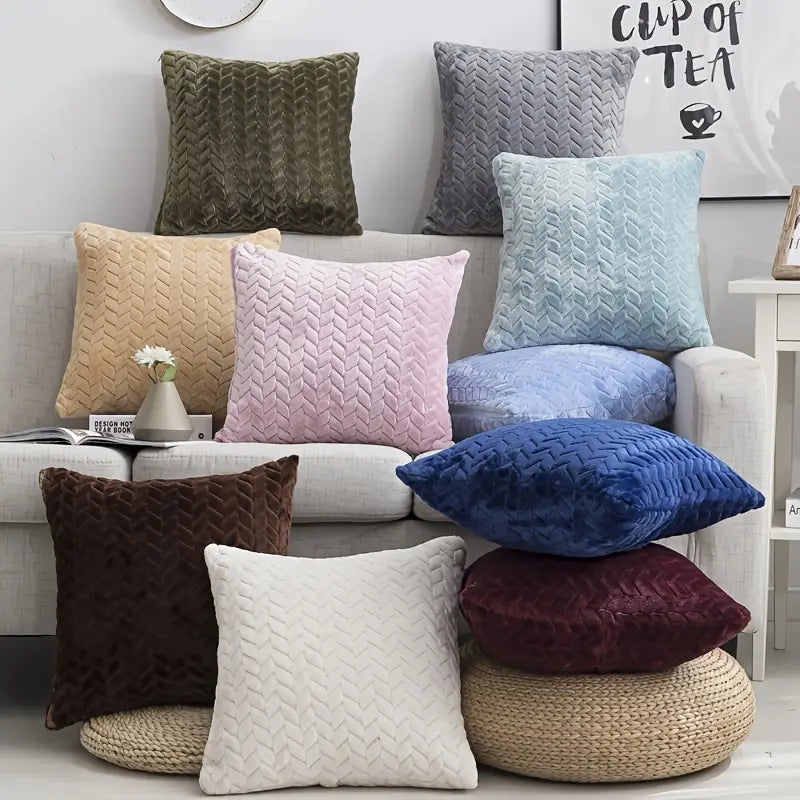Luxury soft plush faux fur throw cushion covers in 40cm square size available in 10 colours for sofa and bedroom decoration