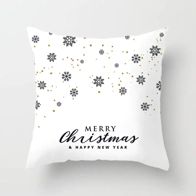 Merry Christmas Nordic Pillowcase - Peach Skin Holiday Cushion Cover. Style 10