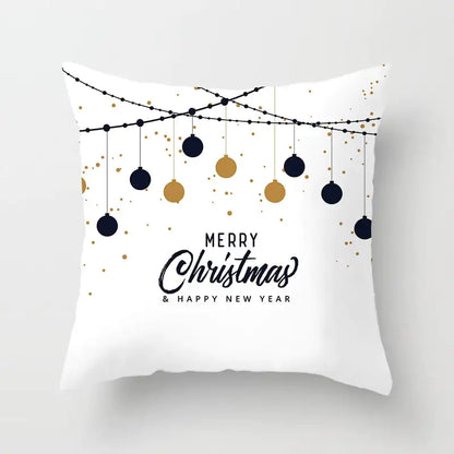 Merry Christmas Nordic Pillowcase - Peach Skin Holiday Cushion Cover. Style 11