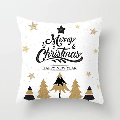 Merry Christmas Nordic Pillowcase - Peach Skin Holiday Cushion Cover. Style 12