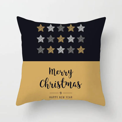 Merry Christmas Nordic Pillowcase - Peach Skin Holiday Cushion Cover. Style 16
