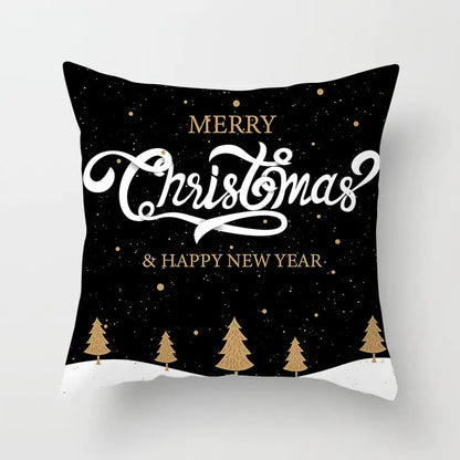 Merry Christmas Nordic Pillowcase - Peach Skin Holiday Cushion Cover. Style 2